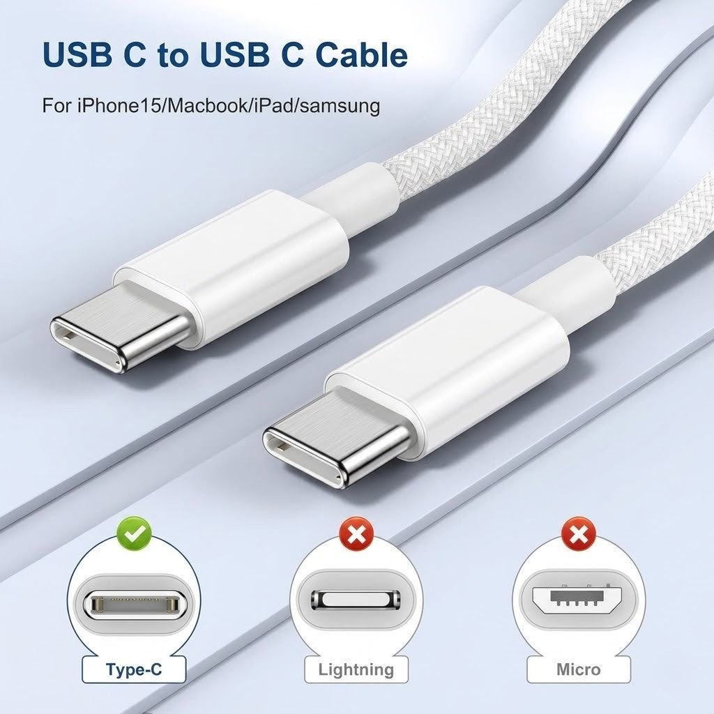 Anker USB-C to USB-C Fast Charging Cable | كابل شحن ونقل بيانات سريع أصلي