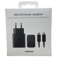 شاحن سامسونج أصلي 45W EP-TA845 مع وصلة Type-C إلى Type-C – Super Fast Charging 2.0