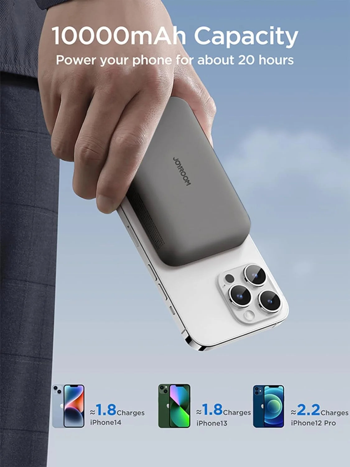 باور بنك JOYROOM JR-W020 سعة 10000mAh لاسلكي مغناطيسي 20W