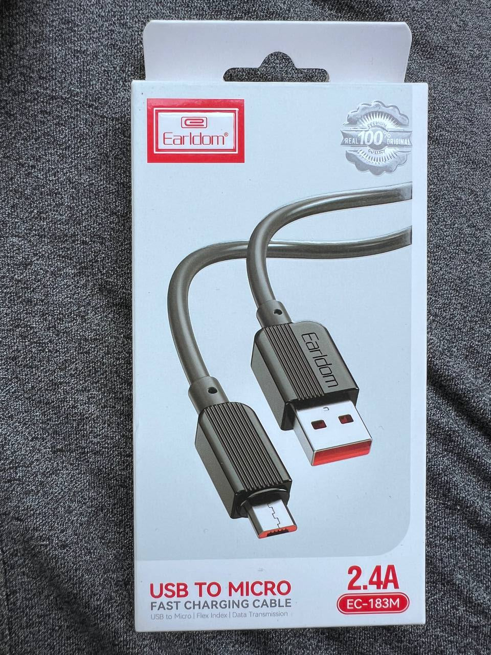 Earldom USB-A to Micro USB Fast Charging Data Cable | كابل شحن ونقل بيانات سريع أصلي